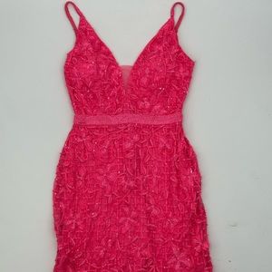 Primavera Couture dress size 4 embellished hot pink prom cocktail evening